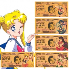 5pcs/set Pretty Soldier Sailor Moon Anime Paper Crafts Souvenir Coin Banknotes