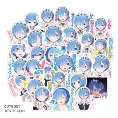 40PCS Re: Zero Kara Hajimeru Isekai Seikat Pattern Decorative Collectible Waterproof Anime Luggage Stickers Set