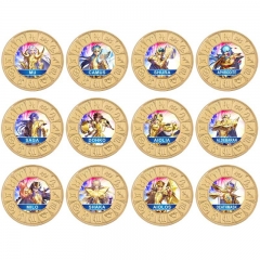 13 Styles Saint Seiya Anime Souvenir Coin Souvenir Badge Cartoon Stainless Steel Decoration Badge