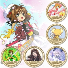 6 Styles Card Captor Sakura Anime Souvenir Coin Souvenir Badge Cartoon Stainless Steel Decoration Badge