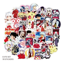 50PCS Inuyasha Pattern Decorative Collectible Waterproof Anime Luggage Stickers Set