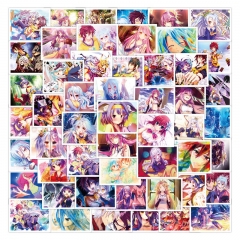 52PCS No Game No Life Pattern Decorative Collectible Waterproof Anime Luggage Stickers Set