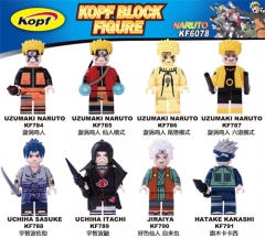 8 Styles Naruto Anime Cartoon Model Miniature Building Blocks Collection 4.5CM #KF6078