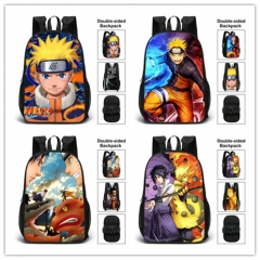 6 Styles Naruto Polyester Canvas School Student Anime Backpack Double Side Bag