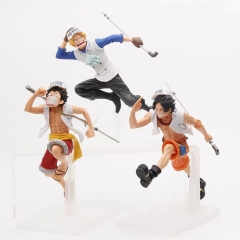 3 Styles One Piece Luffy Ace Sabo Cosplay Anime PVC Figure