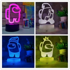 6 Styles 2 Different Bases Among Us Anime 3D Nightlight with Remote