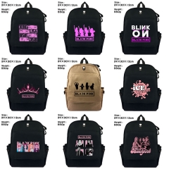 10 Styles K-POP BLACKPINK Anime Cartoon Canvas Backpack Students Bag