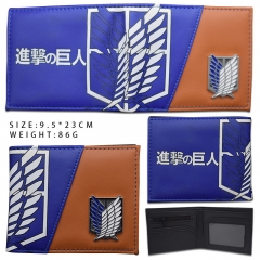 2 Styles Attack on Titan/Shingeki No Kyojin Cartoon Coin Purse PU Leather Bifold Anime Short Wallet