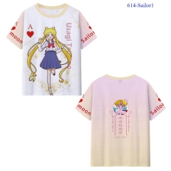 8 Styles Pretty Soldier Sailor Moon Japanese Cartoon Color Printing Cosplay Anime T-shirt