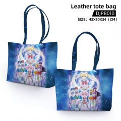 Pretty Soldier Sailor Moon Cosplay Decoration Cartoon Character Anime Leather Tote Bag