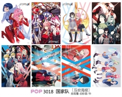 2 Styles DARLING in the FRANXX Printing Collection Anime Paper Posters (8pcs/set)