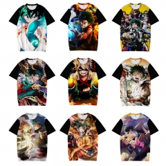 33 Styles My Hero Academia Neck Short Sleeve Fashion Comfortable Anime T Shirt
