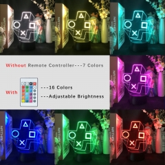 2 Different Bases Gamepad Evolution Anime 3D Nightlight with Remote Control