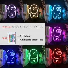2 Different Bases Among Us Anime 3D Nightlight with Remote Control