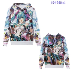 5 Styles For Adult and Children Hatsune Miku Cartoon Polyester 3D Cosplay Anime Hoodies