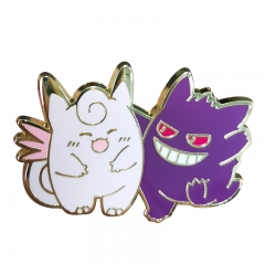 Pokemon Gengar Clefable Cartoon Badge Pin Decoration Clothes Anime Alloy Brooch