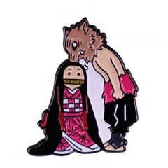 Demon Slayer: Kimetsu no Yaiba Kamado Tanjirou NezukoCosplay Cartoon Decorative Clothes Badge Anime Alloy Brooches Pin