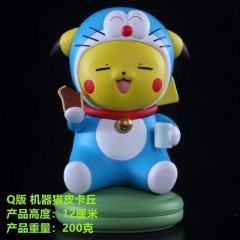 12cm Pokemon Picachu Cosplay Doraemon Cartoon Character Collectible Toys Anime PVC Figure