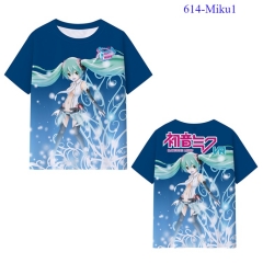 5 Styles Hatsune Miku Japanese Cartoon Color Printing Cosplay Anime T-shirt