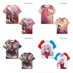 5 Styles Darling in the Franxx Color Printing Cosplay Anime T-shirt