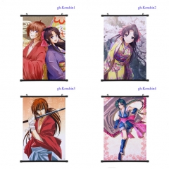 5 Styles Rurouni Kenshin Fabric Wallscrolls Waterproof Anime Wall Scroll