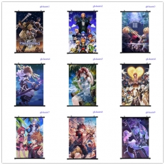 9 Styles 2 Sizes Kingdom Hearts Fabric Wallscrolls Waterproof Anime Wall Scroll
