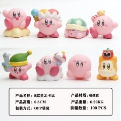8pcs/set Kirby Cosplay Cartoon Model Toy Statue Collection Anime Action Figure 6.5CM