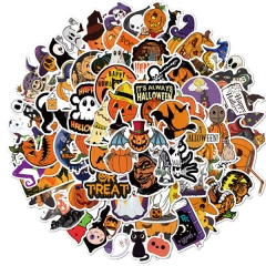 100PCS Halloween Pumpkin Cartoon Waterproof Anime Stickers