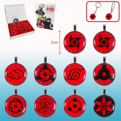 (10pcs/set) Naruto Cartoon Decoration Anime Keychain Necklace