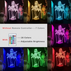 2 Different Bases Genshin Impact Keqing Anime 3D Nightlight with Remote Control