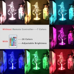 2 Different Genshin Impact Kujo Sara Anime 3D Nightlight with Remote Control