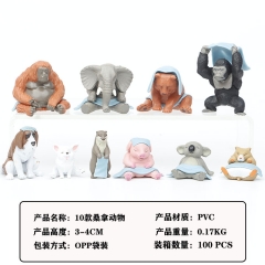 10 Pcs/Set Japanese Style Animal Cosplay Cartoon Model Toy Statue Collection Anime PVC Figures