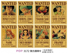 One Piece WANTED DEAD OR ALIVE Color Printing Anime Paper Posters (8pcs/set)