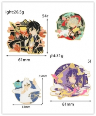 6 Styles Genshin Impact Cartoon Fashion Badge Pin Decoration Cloth Alloy Anime Brooch