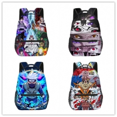 4 Styles Naruto Polyester Canvas School Student Double Side Anime Backpack Bag