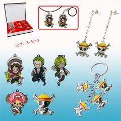 （7Pcs/Set） One Piece Japanese Cartoon Character Alloy Anime Keychain