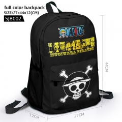 One Piece Cartoon Pattern Anime Full Color Backpack Anime School Bag