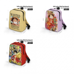 3 Styles One Piece Cartoon Characters Pattern Full Color Backpack Anime School Bag