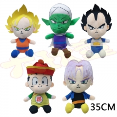 35CM 5 Style Dragon Ball Z Saiyan Son Goku Vegeta Cartoon Character Collectible Doll Anime Plush Toy