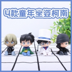 4pcs/set Detective Conan Character Toy Anime PVC Figure