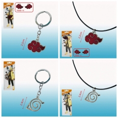 4 Styles Naruto Japanese Cartoon Character Alloy Anime Keychain Necklace
