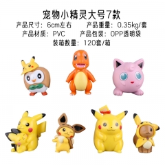 7pcs/set Pokemon Pikachu Character Toy Anime PVC Figure