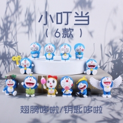 3 Styles 6pcs/set Doraemon Character Toy Anime PVC Figure