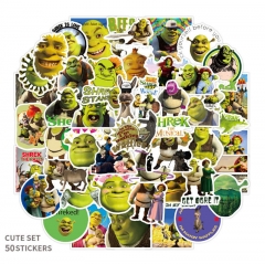 50PCS Seven Shrek Monsters Pattern Decorative Collectible Waterproof Anime Luggage Stickers
