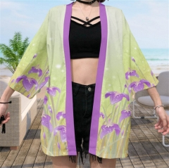 Ayame The Snake Cosplay Color Printing Haori Cloak Anime Kimono Costume