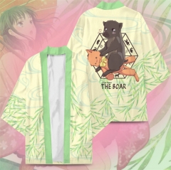 Kagura The Boar Animal Pattern Cosplay Color Printing Haori Cloak Anime Kimono Costume