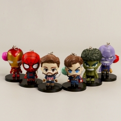 6pcs/set Marvel's The Avengers Anime PVC Figure Keychain(Opp Bag)