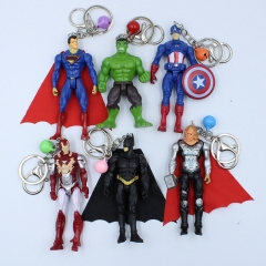 6pcs/set Marvel's The Avengers Anime PVC Figure Keychain(Opp Bag)