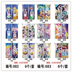 2 Styles 6 PCS/SET Pretty Soldier Sailor Moon Cartoon Pattern Single Layer Nylon Waterproof Anime Pencil Bag  19CM