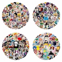 6 Styles 50Pcs Mix Anime Pokemon Naruto One Piece  Pattern Decorative Collectible Waterproof Anime Luggage Stickers